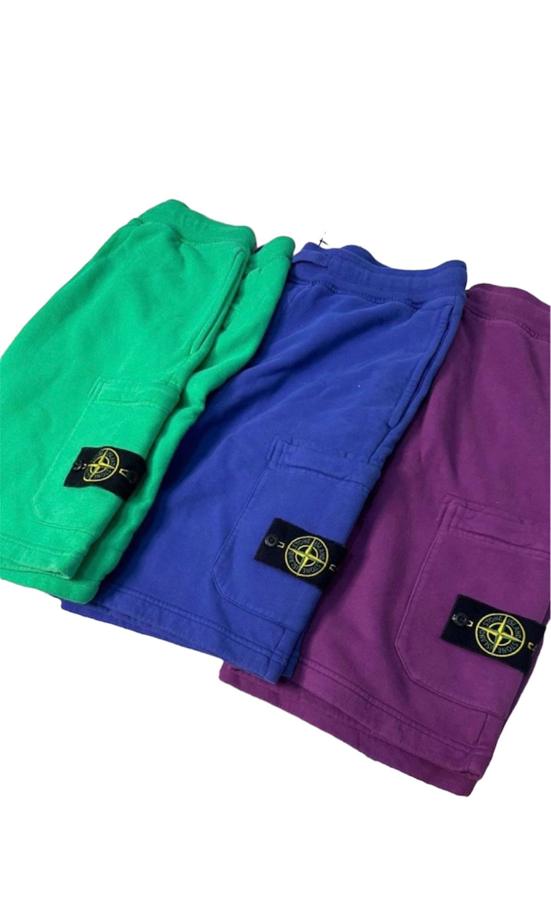 Green Cotten Stone Island Shorts