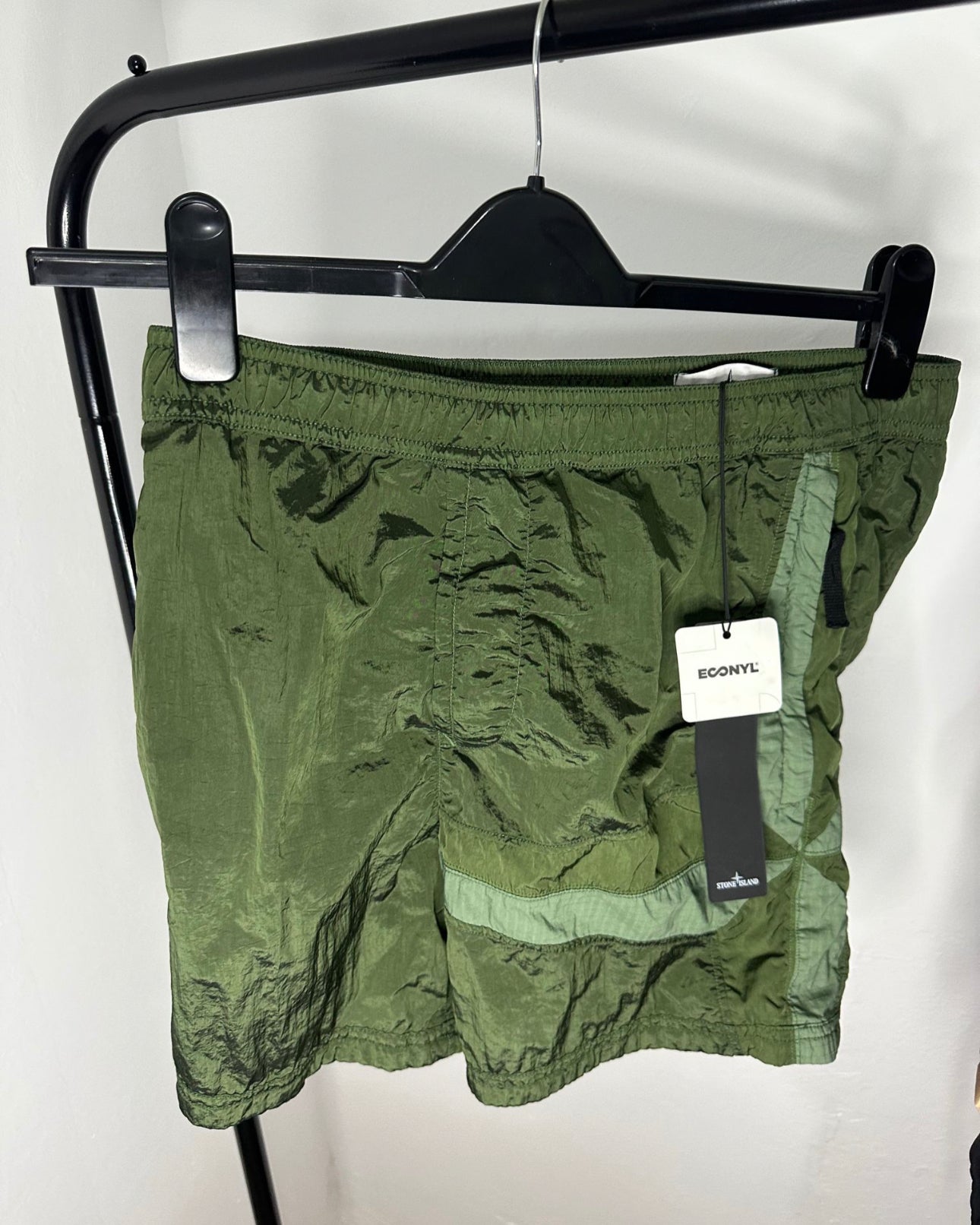 Stone Island Green Nylon Shorts